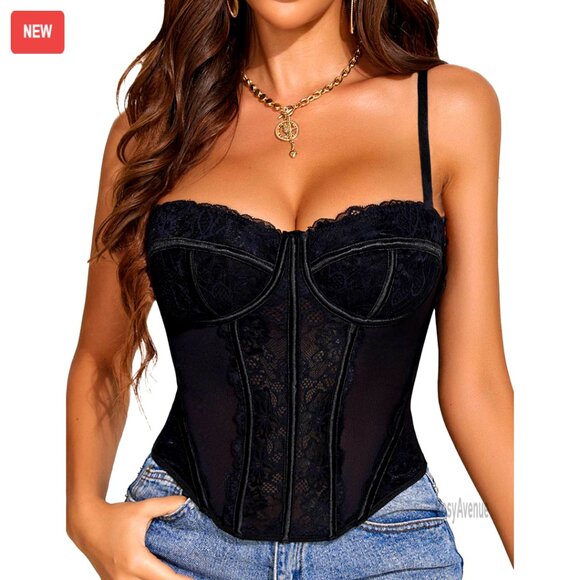 Lace Bustier Corset Top with Underwire Slim Fit XX-Large
